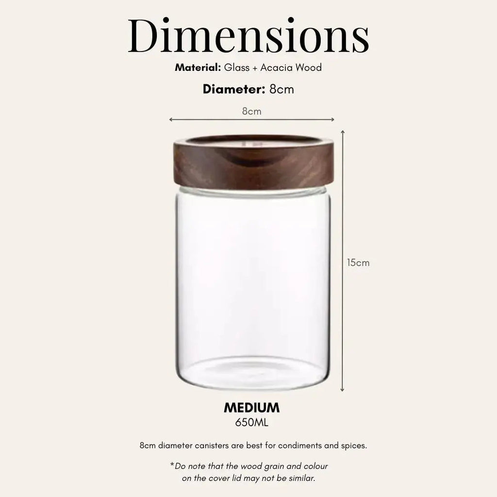 Tatler Acacia Wood Air Tight Glass Canister