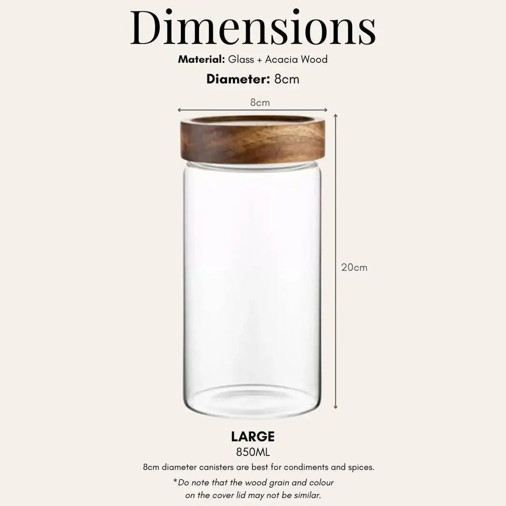 Tatler Acacia Wood Air Tight Glass Canister