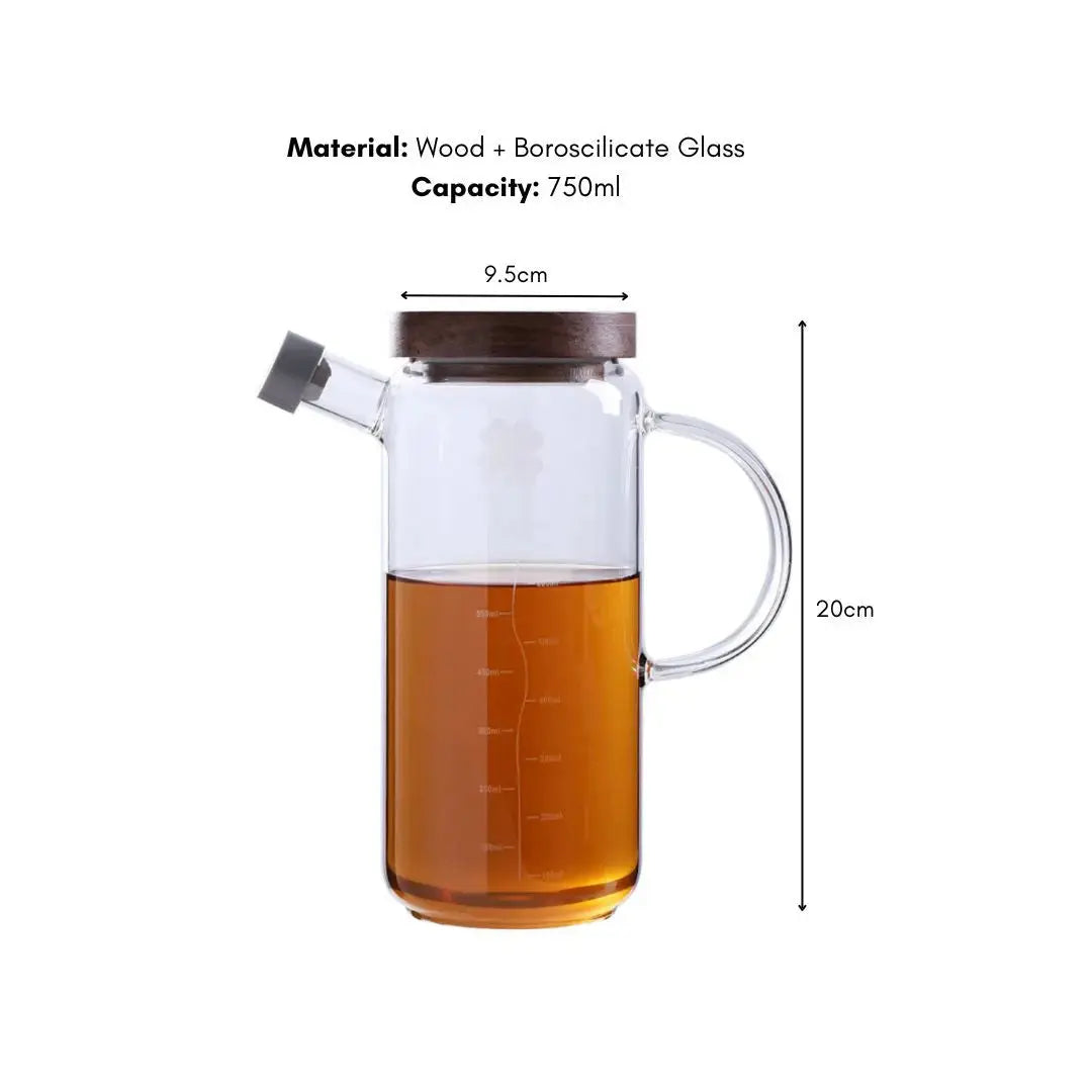 Ollie Oil Borosilicate Glass Bottle Dispenser