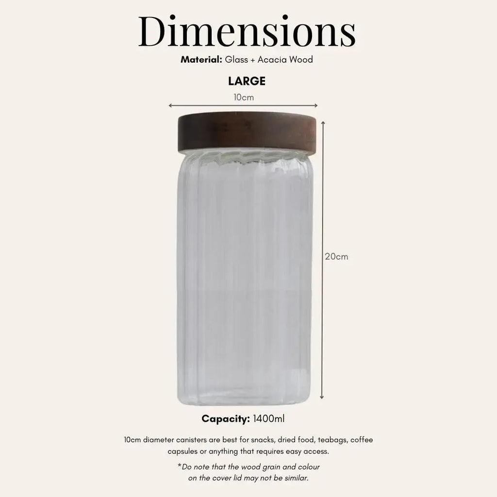 Harper Acacia Wood Air Tight Glass Canister