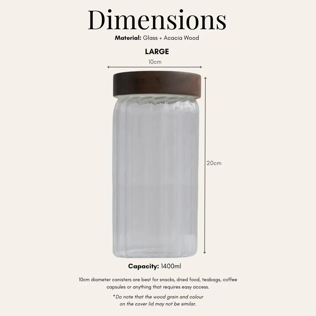 Harper Acacia Wood Air Tight Glass Canister