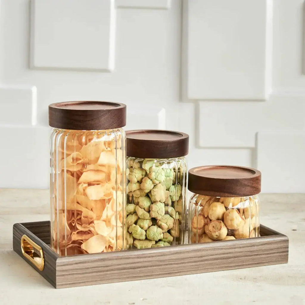 Harper Acacia Wood Air Tight Glass Canister