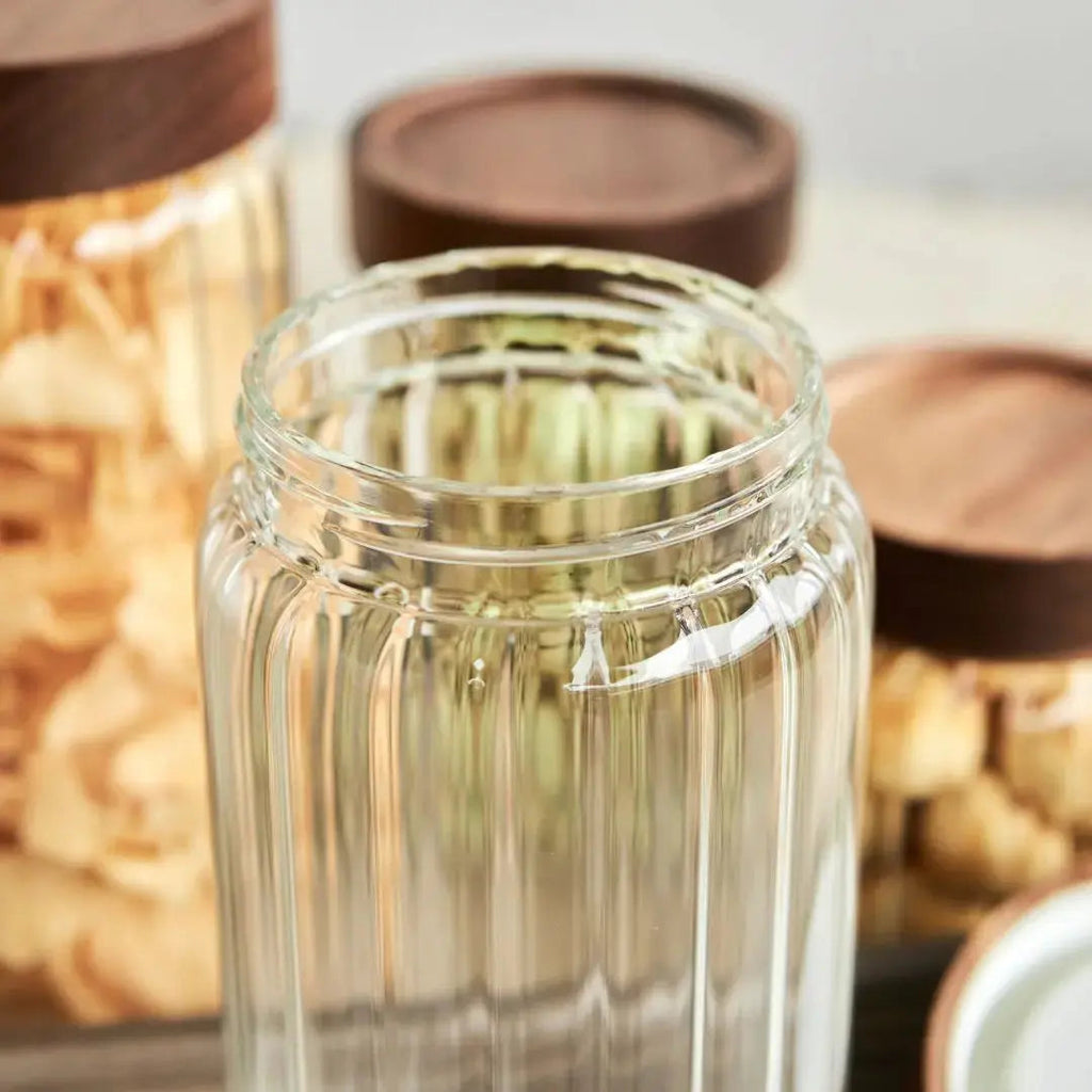 Harper Acacia Wood Air Tight Glass Canister