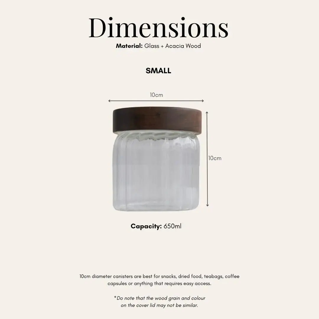 Harper Acacia Wood Air Tight Glass Canister