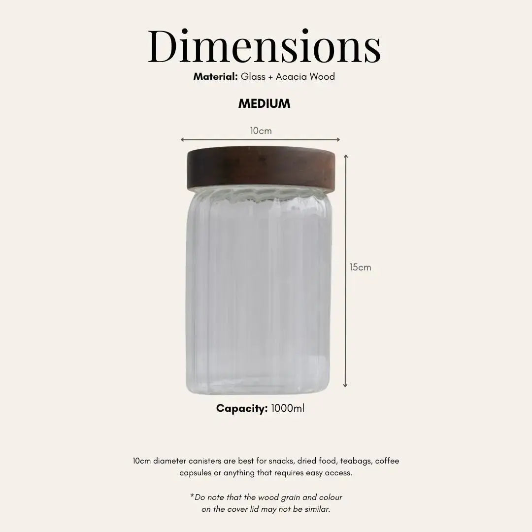 Harper Acacia Wood Air Tight Glass Canister