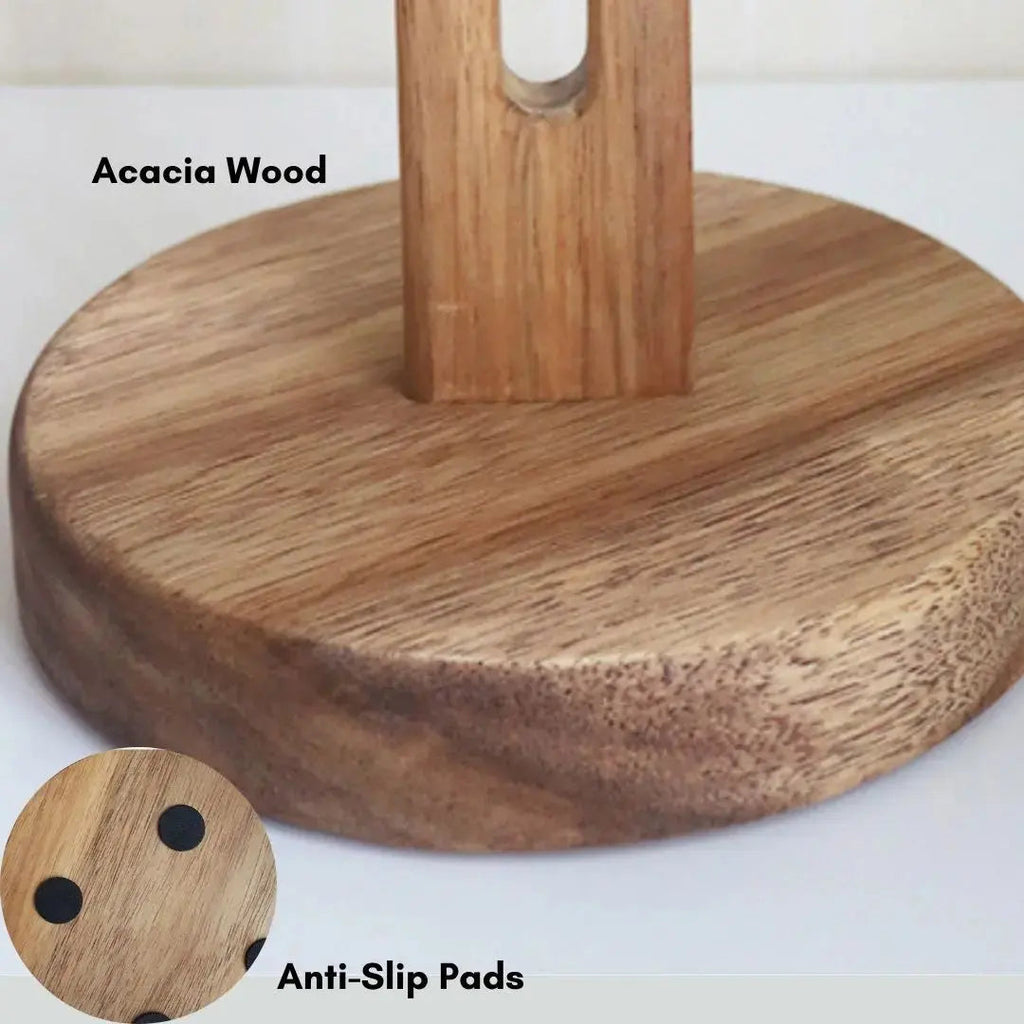 Kheil Acacia Wood Kitchen Towel Stand