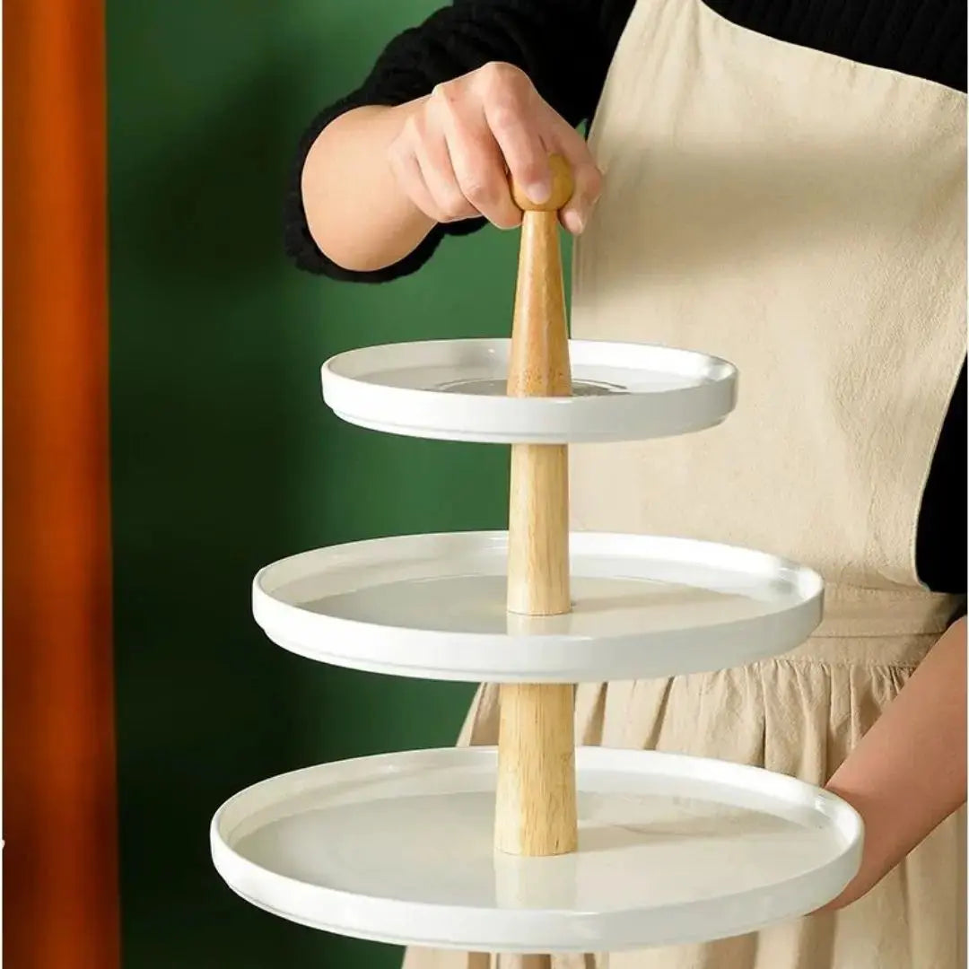 Britney Ceramic 3-Tier Dessert Tray