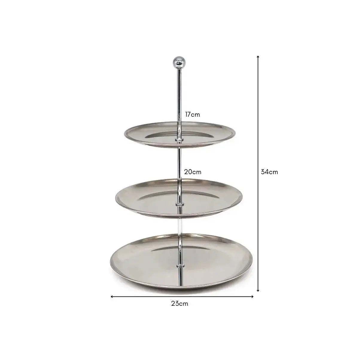 Selina Stainless Steel 3 Tier Dessert Tray Stand