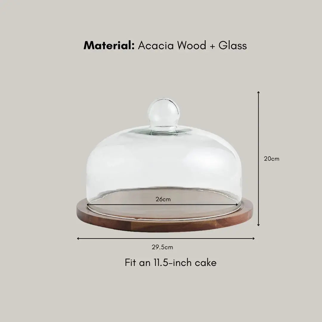 Whitney Cake Serving Tray with Dome Glass Lid