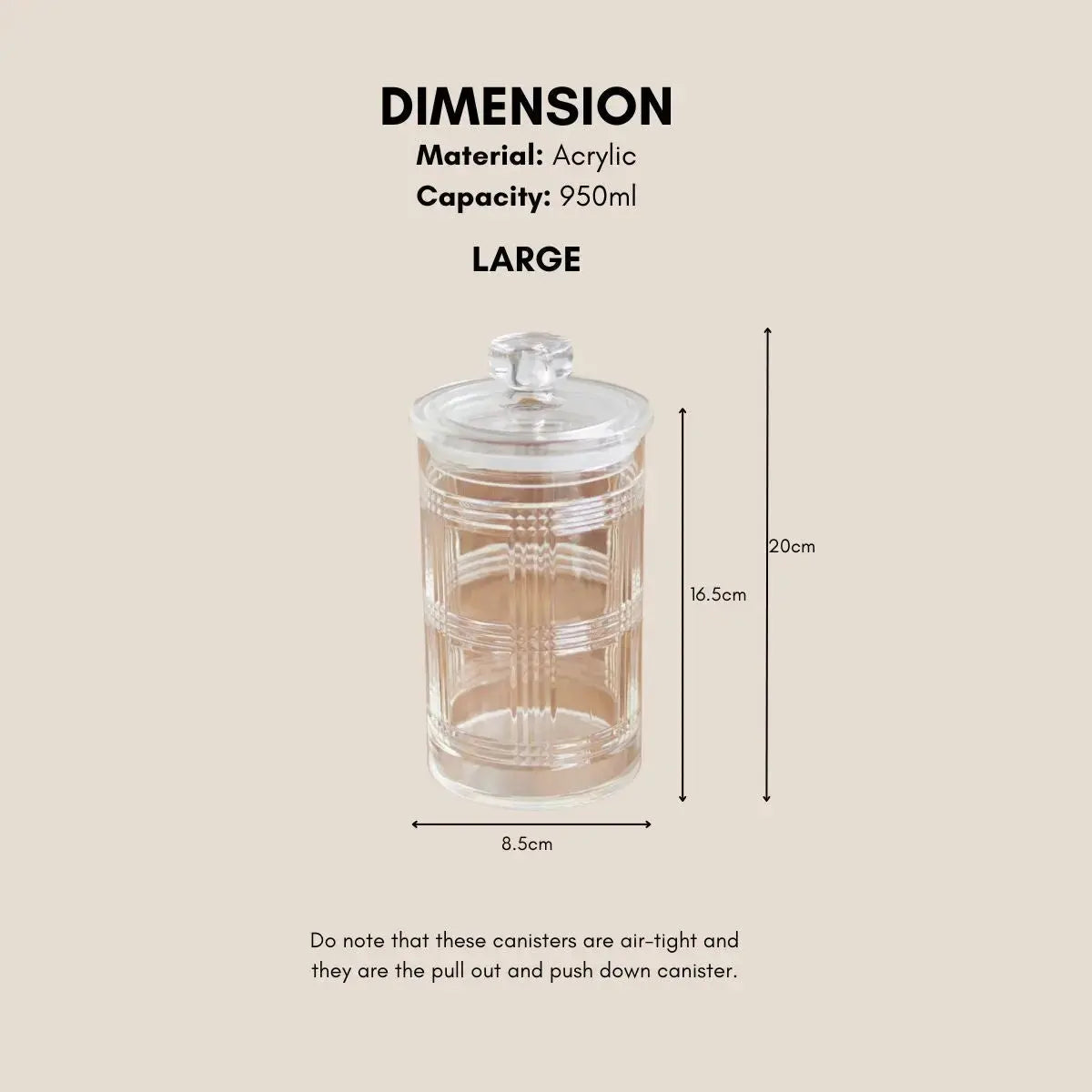 Ariel Air Tight Acrylic Canister